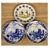 Collection of Vintage Plates Including Two Delft B