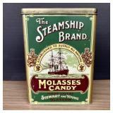 Vintage "The Steamship Brand" Molasses Candy Tin m