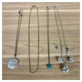 Collection of Various Necklaces, including a Sterl