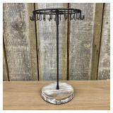 Rotating Black Metal Necklace and Bracelet Holder