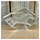 Mats Jonasson Horse In Gallop Crystal Art Piece 5'