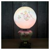 Antique Victorian Gone With The Wind Style Lamp Wi