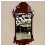 Vintage Mahogany Wall Mirror Crafted in a Chippend