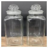 Pair Of Vintage Clear Apothecary Style - Country S