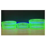 Lot Of 3 Depression Era Anchor Hocking Green Urani