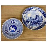 Blue - White Ceramic Plates Depicting Dutch Countr