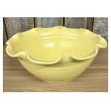 Bybee Pottery Yellow Scalloped Edge Large Bowl 14'