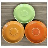 Three Official Fiesta Saucers in the Vibrant, Cont
