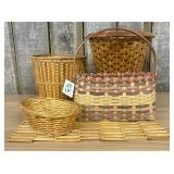 Collection of Vintage Woven Baskets - 12"