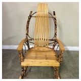 Handcrafted Amish Bentwood Hickory Rocking Chair,