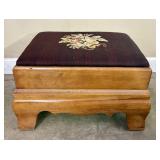 Victorian-style Needlepoint Footstool, likely dati