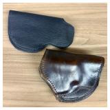 Two Leather Gun Holsters - 7"
