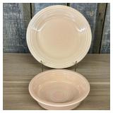 Two Pieces of Fiesta Dinnerware in the retired, so