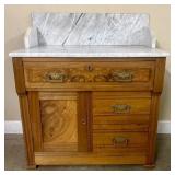 American Eastlake Victorian Marble Top Washstand C
