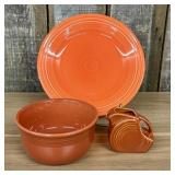 Three Pieces of Fiesta Dinnerware in Two Distinct