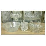 Assorted Collection of Vintage Clear Pressed Glass