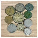 Lot Of Early American And Assorted Currency Coins,