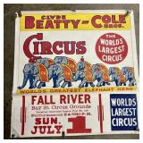 Vintage Clyde Beatty-Cole Bros. Circus "Date Sheet