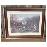 Framed Vintage Art Print titled "Run to Earth," or