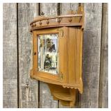 Antique Quartersawn Oak Corner Medicine Cabinet, a
