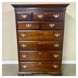 Solid Cherry Chippendale-style Highboy 9 Drawer Dr