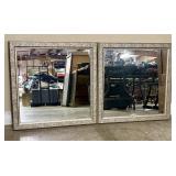 Matching Pair of Large, Silver-framed Wall Mirrors