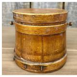 Primitive Copper Lined Wooden Firkin, also commonl