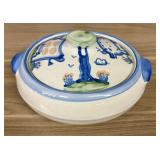 Vintage M.A. Hadley Country Scene Blue Covered Cas