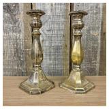 Pair Of Vintage Silver-Plated Brass Candlesticks,