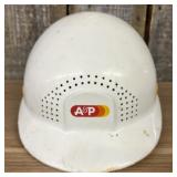 Vintage White Vented Hard Hat Featuring the A&P Su