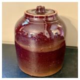 19th-Century Lidded Stoneware Preserve Jar with Al