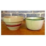 Two Vintage Kitchen Mixing Bowls Including Banded