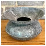 Antique Gray Mottled Graniteware Spittoon