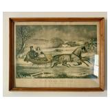 After N. Currier, The Road - Winter, Framed Color