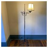 Wrought Iron Adjustable Bridge Floor Lamp with Fab
