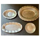 A Set of Four American Pewter Service Dishes by Fl