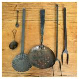 An Assortment of Antique Hand-Forged Iron and Copp