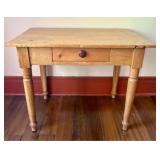 American 19th Century Pine Drop-Leaf Side Table wi
