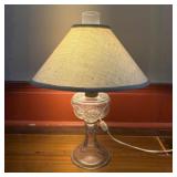Converted EAPG Pressed Glass Table Lamp in Bull's