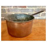 Antique Heavy Gauge Copper Saucepan with Wrought I