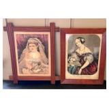 A Pair of Hand-Colored Lithograph Portraits by N.