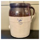 Antique Two-Tone Stoneware 2-Gallon Butter Churn