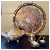 A Group of Silver-Plated Tableware in Various Patt