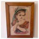 Currier and Ives, Little Flower Girl, 1874 Hand-Co