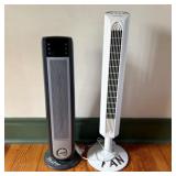 Two Tower Appliances Including Lasko Ceramic Heate