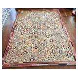 American Folk Art Hand-Hooked Big Penny Motif Wool
