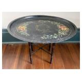 Regency Style Tole-Painted Tray-Top Side Table