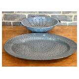 A Two-Piece Set of Antique Gray Mottled Granitewar