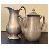 A Pair of American Pewter Queen Anne Style Vessels