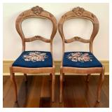 A Pair of American Victorian Walnut Balloon-Back N